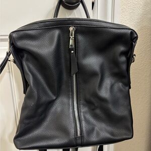 Black Leather Backpack Bag